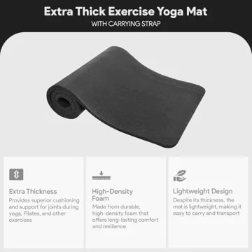 Thick Non-Slip Yoga Mat with Carrying Strap for Comfort