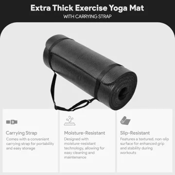 Thick Non-Slip Yoga Mat with Carrying Strap for Comfort