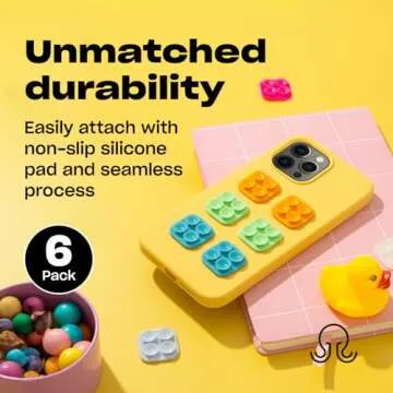 OCTOBUDDY Mini Silicone Suction Phone Case Adhesive Mounts - Hands-Free, Strong Grip Holder for Selfies and Videos - Durable, Easy to Use - iPhone and Android Compatible - 6 x 1" x 1", Hot Pink