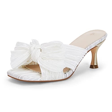 Coutgo Womens Bow Heeled Sandals - Elegant Comfort for Every Occasion