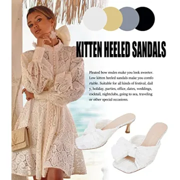 Coutgo Bow Heeled Sandals - Comfortable & Stylish Attire