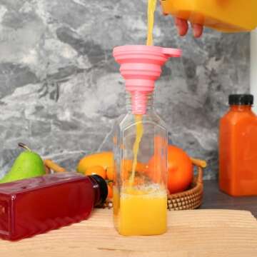 Moretoes 45pcs 12oz Juicing Bottles, Plastic Juice Bottles with Caps, Bulk Clear Empty Juicing Bottles for Drinking Milkshake Tea and Other Beverages