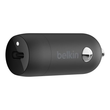 Belkin 20W USB-C Car Charger: Fast Charging for iPhone 14, iPad Pro, Samsung Galaxy S22 Ultra & More