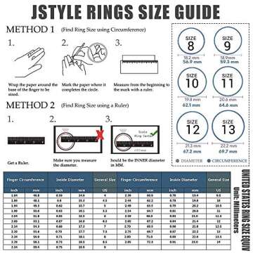 Jstyle 3Pcs Black Stainless Steel Fidget Spinner Rings Set for Men Women Cool Wedding Bands Rings 8MM Wide Celtic Dragon Pattern Beveled Edges Ring 10