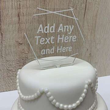 Oacryliby 5 pcs Blank Acrylic Cake Topper Clear Hexagon, DIY Personalized Wedding Birthday Baby shower Graduation Cake toppers,Party Cake Decorations Accessories for Cricut makers