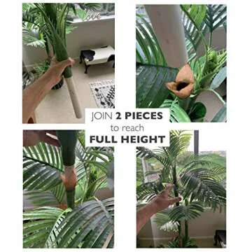 Deluxe 78" Golden Cane Palm Tree for Home & Office