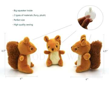 Interactive Squeaky Plush Hide and Seek Squirrel Toy