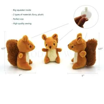 Interactive Squeaky Plush Hide and Seek Squirrel Toy