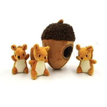 Interactive Squeaky Plush Hide and Seek Squirrel Toy