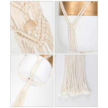 TIMEYARD Macrame Plant Hangers 3 Different Pack - Handmade Indoor Hanging Planter Plant Holder - Modern Boho Home Decor