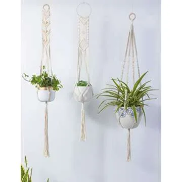 TIMEYARD Handmade Macrame Plant Hangers for Stylish Decor