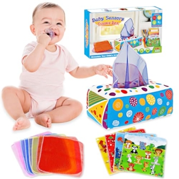 Aiduy Baby Toys 6 to 12 Months - Baby Tissue Box Toys Montessori Toys for Babies 6-12 Months Soft Cr...