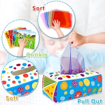 Aiduy Baby Tissue Box Toys for 6 to 12 Months