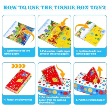 Aiduy Baby Tissue Box Toys for 6 to 12 Months