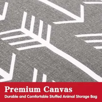 Jorbest Stuffed Animal Storage Bean Bag Chair for Kids and Adults, Stuffed Animal Bean Bag, Premium Canvas Stuffie Seat - COVER ONLY (Grey with White Arrows 200 L/52 Gal)