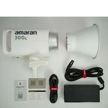 Aputure Amaran 300c RGB COB Video Light Bowen Mount 2,500K to 7,500K CCT with G/M Adjustment 26,580 lux @ 1m with Hyper Reflector (White (300c))