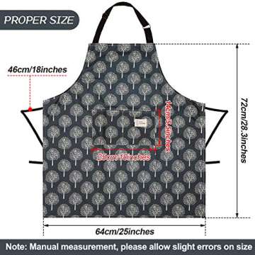 SATINIOR 3 Pieces Waterproof Bib Apron with Pockets Adjustable Cooking Aprons for Women Chef Adults ...