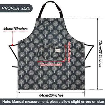 SATINIOR 3 Pieces Waterproof Bib Apron with Pockets Adjustable Cooking Aprons for Women Chef Adults ...