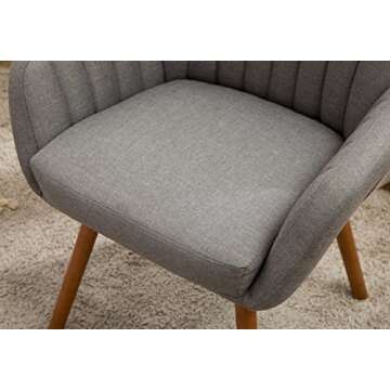 Roundhill Furniture Tuchico Contemporary Fabric Accent Chair,Arm Rest, Gray