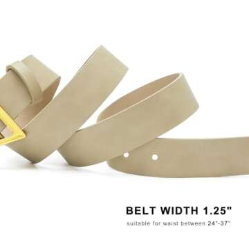 HOTWILL Belts for Women Jeans Dress Fashion Wide Waist Belt with Bronze Triangle Buckle