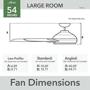 Hunter Fan Company, 59236, 54 inch Chronicle Matte Silver Indoor / Outdoor Ceiling Fan and Wall Control