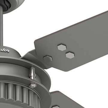 Hunter Fan Company, 59236, 54 inch Chronicle Matte Silver Indoor / Outdoor Ceiling Fan and Wall Control