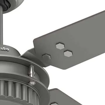 Hunter Fan Company, 59236, 54 inch Chronicle Matte Silver Indoor / Outdoor Ceiling Fan and Wall Control