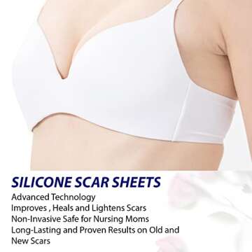 Medical Grade Silicone Scar Sheets for Breast Scar Treatment,4 Pack Areola Soft Strips & 4 Pack Anchor Sheets,Breast Augmentation Post Surgery & Breast Reduction after Surgery Supplies Needs