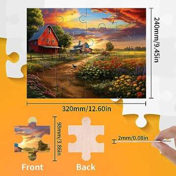 FLOERVE 4 Pack 16 Large Piece Dementia Wooden Puzzles for Seniors, Alzheimers Products for Elderly, Dementia Activities for Seniors, with Storage Bags and Box, Gift for The Elderly and Adults