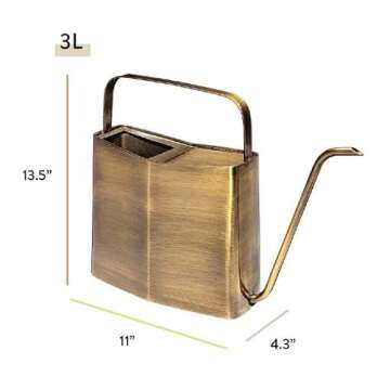 Modern Sprout Brass Watering Can - Elegant 3L Indoor Plant Accessory