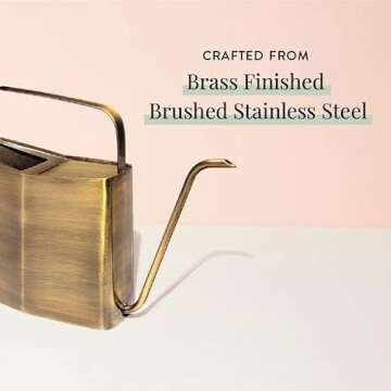 Stylish Modern Sprout Brass Watering Can for Plants