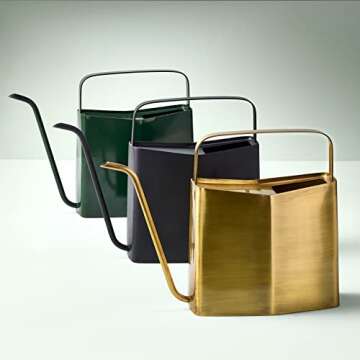 Stylish Modern Sprout Brass Watering Can for Plants