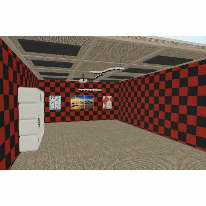 Acoustic Foam Panel Pack - 96 Black/Red Tiles