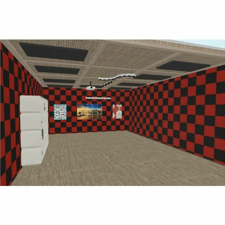 Acoustic Foam Panel Pack - 96 Black/Red Tiles