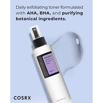 COSRX AHA/BHA Treatment Toner 5.07 fl.oz/ 150ml, Facial Exfoliating Spray for Whiteheads, Pores, & Uneven Skin, Korean Toner, Not Tested on Animals, No Parabens, No Sulfates, Korean Skin Care