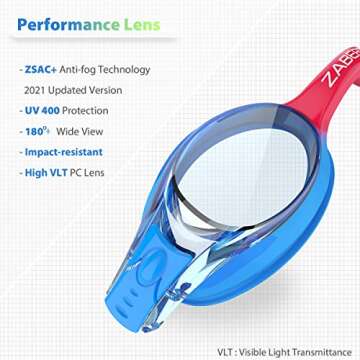 ZABERT Kids Swim Goggles 2 Pack with UV Protection - Durable