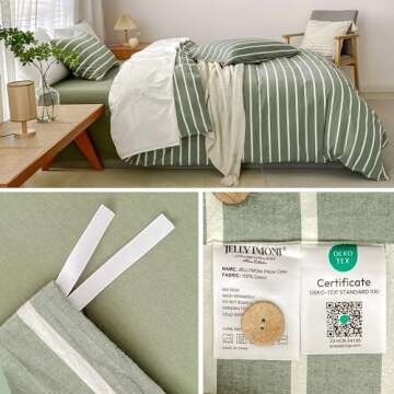 JELLYMONI Twin Duvet Cover - 100% Cotton Soft Comforter