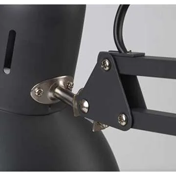 IKEA TERTIAL Work Lamp 32" Adjustable Multi-Joint Spring Swing Arm Clamp Clip On LED Bulb Included (Black)