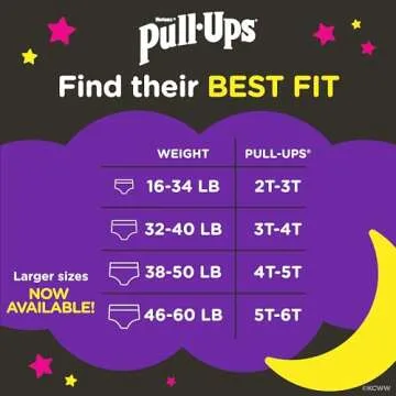 Pull-Ups Girls' Nighttime Potty Training Pants - 60 Ct, 3T-4T (32-40 lbs)