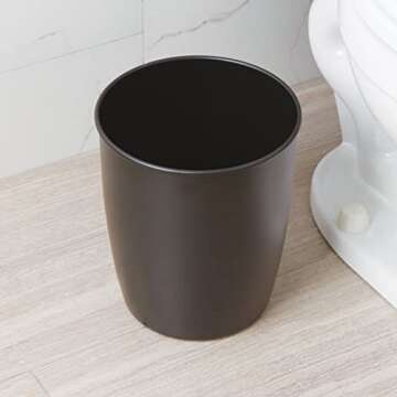 Stylish mDesign Small Steel Round Trash Can for Home