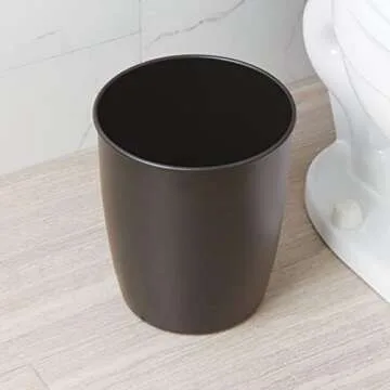 Stylish mDesign Small Steel Round Trash Can for Home