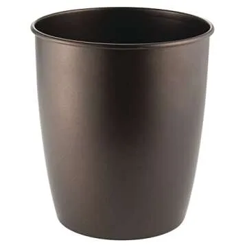 Stylish mDesign Small Steel Round Trash Can for Home