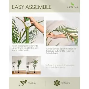 Leflos 6ft Faux Palm Tree - Lifelike Indoor Decoration