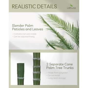 Leflos 6ft Faux Palm Tree - Lifelike Indoor Decoration