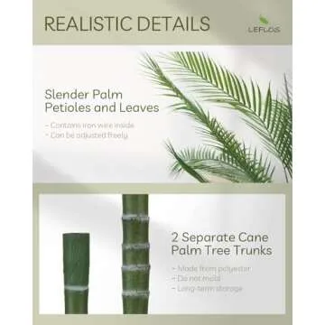 Leflos 6ft Faux Palm Tree - Lifelike Indoor Decoration