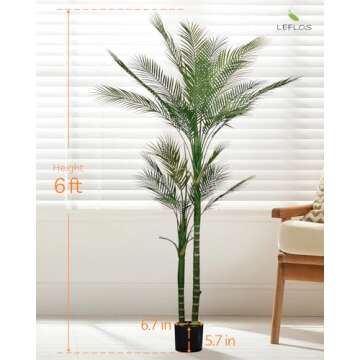 Leflos 6ft Faux Palm Tree - Lifelike Indoor Decoration