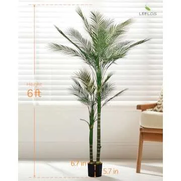 Leflos 6ft Faux Palm Tree - Lifelike Indoor Decoration