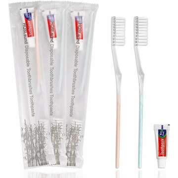 60Pack Disposable Toothbrushes with Toothpaste