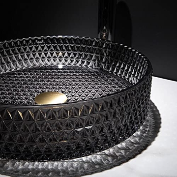 Lovedima Black Glass Vessel Sink for Elegant Bathrooms