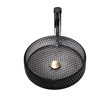 Lovedima Black Glass Vessel Sink for Elegant Bathrooms